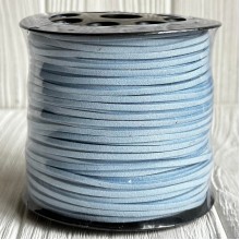 Кожаный шнур, 0,26х1,4 см, голубой, рулон 90 м 