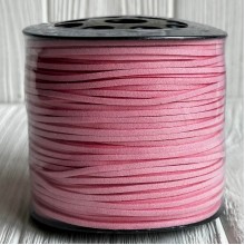 Кожаный шнур, 0,26х1,4 см, розовый, рулон 90 м 