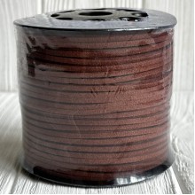 Кожаный шнур, 0,26х1,4 мм, шоколадный, рулон 90 м 