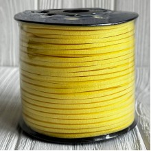 Кожаный шнур, 0,26х1,4 см, желтый, рулон 90 м 