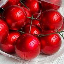 Шарик глянцевый на проволоке, 40 мм, красный, упаковка 50 шт.