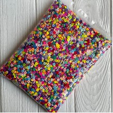 Плоские бусины, 6 мм, цветной микс, Большая упаковка 500 г