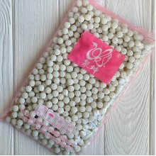 Бусина в пупырышку круглая матовая, 12 мм, белая, упаковка 500 г