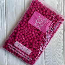 Бусина в пупырышку круглая матовая, 12 мм, малиновая, упаковка 500 г