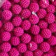 Бусина в пупырышку круглая матовая, 12 мм, малиновая, упаковка 500 г