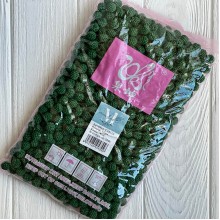 Бусина в пупырышку круглая матовая, 12 мм, темно-зеленая, упаковка 500 г