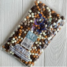 Бусина матовая "Зефирка", 10 мм, коричневый микс, упаковка 500 грамм