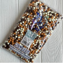 Бусина матовая "Зефирка", 8 мм, коричневый микс, упаковка 500 грамм