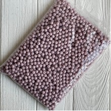 Бусина акриловая матовая, 8 мм, пудровая, упаковка 500 г