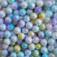 Бусина акриловая (перламутр) омбре, 10 мм, желто-розово-сиреневый пастельный микс, упаковка 500 г