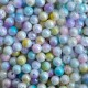 Бусина акриловая (перламутр) омбре, 10 мм, желто-розово-сиреневый пастельный микс, упаковка 500 г