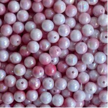 Бусина акриловая (перламутр) омбре, 10 мм, персиковый пастельный микс, упаковка 500 г