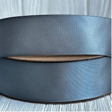 Атлас двусторонний (премиум), 2,5 см, серебро, рулон 23 м