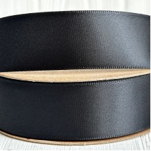 Атлас двусторонний (премиум), 2,5 см, графитовый, рулон 23 м