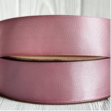 Атлас двусторонний (премиум), 2,5 см, бежево-пудровый, рулон 23 м