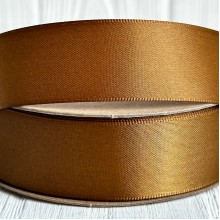 Атлас двусторонний (премиум), 2,5 см, медный, рулон 23 м