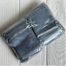 Органзовый мешочек, 9х12 см, серый, упаковка 100 шт.