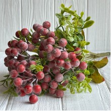 Декоративная ветка брусники, 41 см, красная, шт.