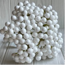 Букет калины глянцевой, 25 см, белый, букет из 6 шт.