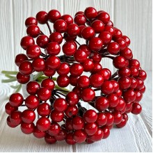Букет калины глянцевой, 25 см, красный, букет из 6 шт.
