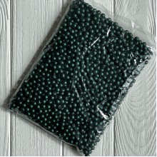 Бусина гальваника (матовая), 12 мм, темно-зеленая, упаковка 500 г