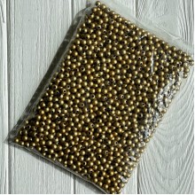 Бусина гальваника (матовая), 12 мм, золото, упаковка 500 г