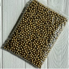 Бусина гальваника (матовая), 10 мм, золото, упаковка 500 г