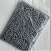 Бусина гальваника (матовая), 10 мм, серебро, упаковка 500 г