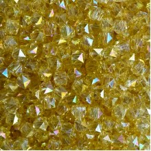 Хрусталь перламутр кубовидный, 10 мм, желтый, упаковка 500 г