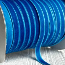 Лента велюр, 0,6 см, васильковый, рулон 45 м