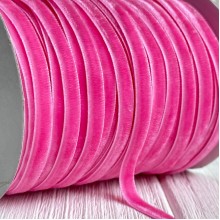 Лента велюр, 0,6 см, насыщенно-розовый, рулон 45 м