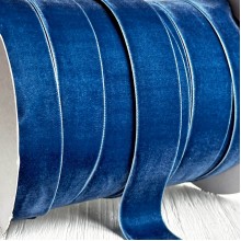 Лента велюр, 2,5 см, кобальтовый, рулон 45 м