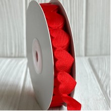 Фигурная лента сердечко, 20 мм, красная, рулон 10 м