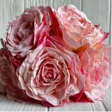 Букет китайской розы, 11х30 см, персиково-розовый, букет 5 шт.