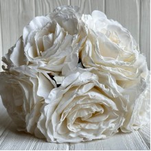 Букет китайской розы, 11х30 см, айвори, букет 5 шт.