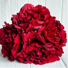 Букет древовидной пионии, 8х27 см, бордовый, букет 5 шт.