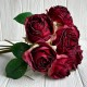 Букет бурбонской розы, 6х27 см, бордовый, букет з 7 шт.
