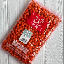 Бусина в пупырышку круглая матовая, 12 мм, оранжевая, упаковка 500 г