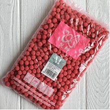 Бусина в пупырышку круглая матовая, 12 мм, коралловая, упаковка 500 г