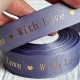 Репс "With love", 2,5 см, лавандовый, рулон 18 м