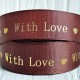 Репс "With love", 2,5 см, шоколадный, рулон 18 м