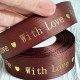 Репс "With love", 2,5 см, шоколадный, рулон 18 м Репс "With love", 2,5 см, шоколадный, рулон 18 м