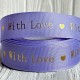 Репс "With love", 2,5 см, лиловый, рулон 18 м