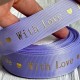 Репс "With love", 2,5 см, лиловый, рулон 18 м