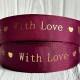 Репс "With love", 2,5 см, вишневый, рулон 18 м
