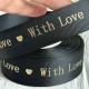 Репс "With love", 2,5 см, черный, рулон 18 м