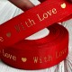 Репс "With love", 2,5 см, красный, рулон 18 м