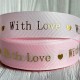 Репс "With love", 2,5 см, світло-рожевий, рулон 18 м