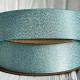 Лента атласная двусторонняя с серебряным напылением, 2,5 см, аквамарин, рулон 18 м
