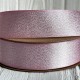 Лента атласная двусторонняя с серебряным напылением, 2,5 см, светло-розовый, рулон 18 м